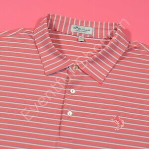 Peter Millar Polo Shirt Mens XL Pink Summer Comfort Striped Boot Ranch Golf